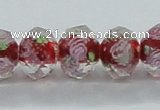 CLG32 15 inches 8*10mm faceted rondelle handmade lampwork beads