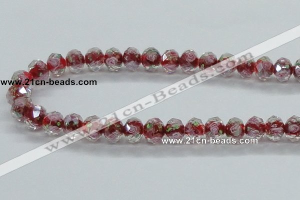 CLG32 15 inches 8*10mm faceted rondelle handmade lampwork beads