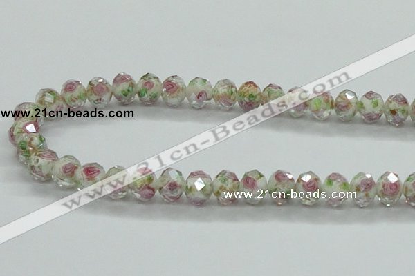 CLG33 15 inches 8*10mm faceted rondelle handmade lampwork beads