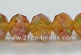 CLG34 15 inches 8*10mm faceted rondelle handmade lampwork beads