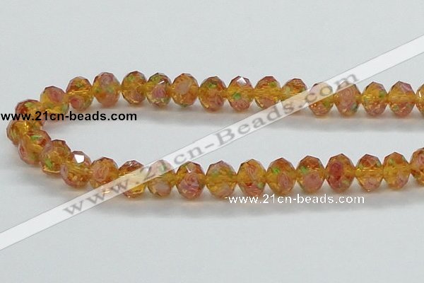 CLG34 15 inches 8*10mm faceted rondelle handmade lampwork beads