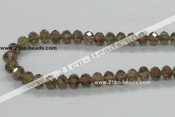 CLG35 15 inches 8*10mm faceted rondelle handmade lampwork beads