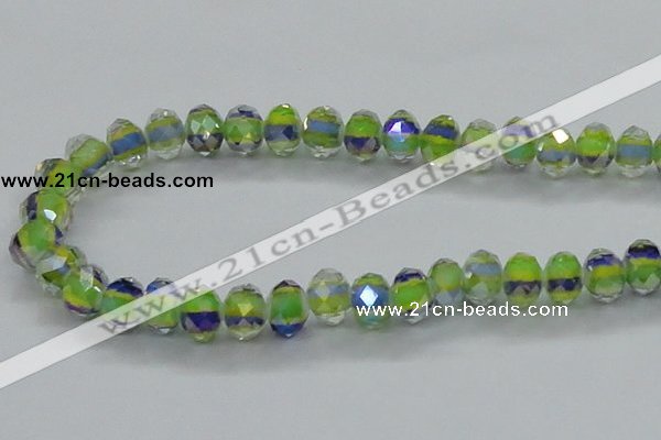 CLG38 14 inches 8*10mm faceted rondelle handmade lampwork beads