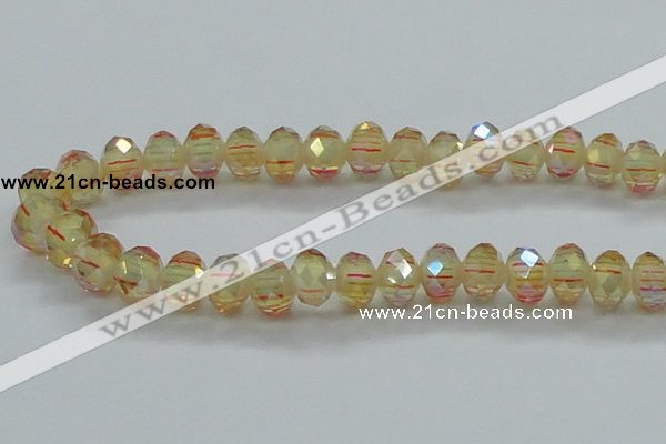 CLG39 14 inches 8*10mm faceted rondelle handmade lampwork beads