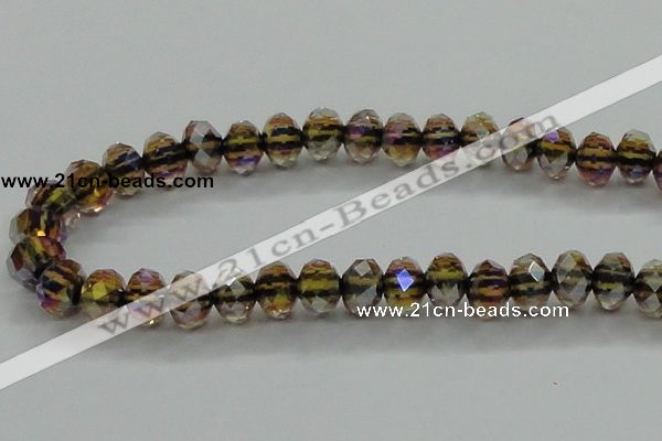 CLG43 14 inches 8*10mm faceted rondelle handmade lampwork beads