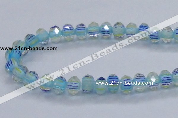 CLG44 13 inches 9*12mm faceted rondelle handmade lampwork beads