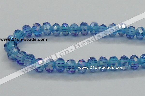 CLG46 13 inches 9*12mm faceted rondelle handmade lampwork beads