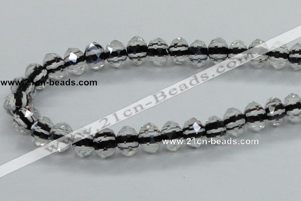 CLG48 13 inches 9*12mm faceted rondelle handmade lampwork beads