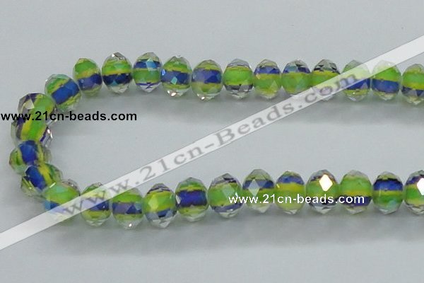 CLG50 13 inches 9*12mm faceted rondelle handmade lampwork beads