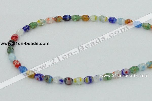 CLG503 16 inches 6*8mm rice lampwork glass beads wholesale