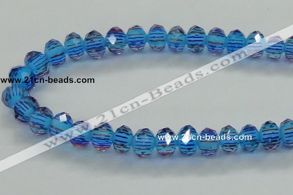 CLG51 13 inches 9*12mm faceted rondelle handmade lampwork beads