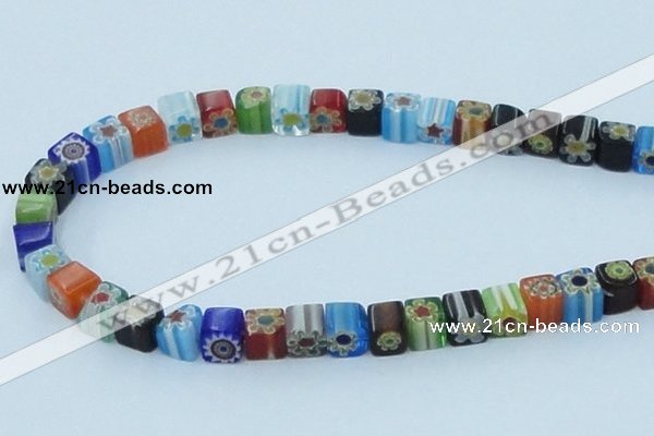 CLG511 16 inches 8*8mm cube lampwork glass beads wholesale