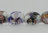 CLG515 16 inches 10mm flat round lampwork glass beads wholesale