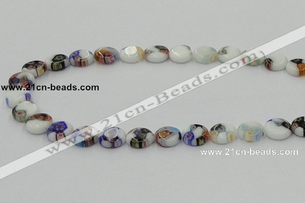 CLG515 16 inches 10mm flat round lampwork glass beads wholesale