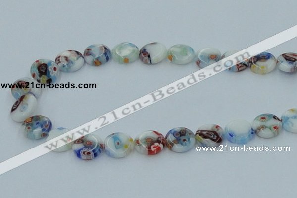 CLG516 16 inches 12mm flat round lampwork glass beads wholesale