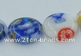 CLG517 16 inches 14mm flat round lampwork glass beads wholesale