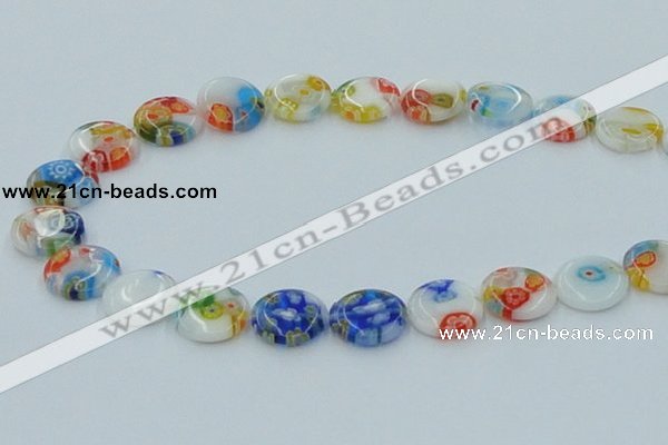 CLG517 16 inches 14mm flat round lampwork glass beads wholesale