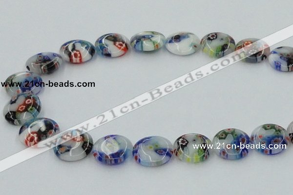 CLG518 16 inches 16mm flat round lampwork glass beads wholesale