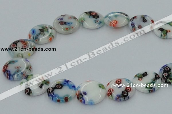 CLG519 16 inches 20mm flat round lampwork glass beads wholesale