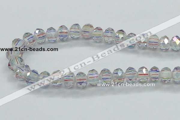 CLG52 13 inches 9*12mm faceted rondelle handmade lampwork beads