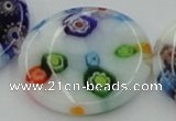 CLG520 16 inches 25mm flat round lampwork glass beads wholesale