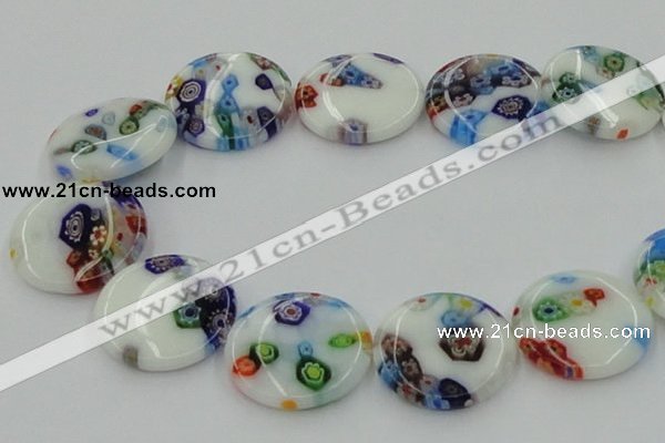 CLG520 16 inches 25mm flat round lampwork glass beads wholesale