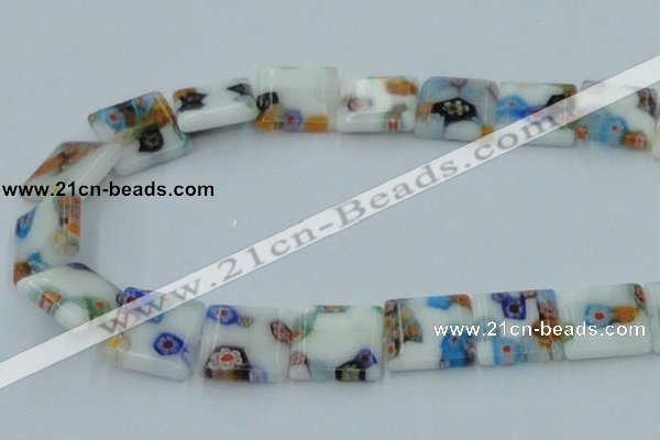 CLG523 16 inches 14*14mm square lampwork glass beads wholesale