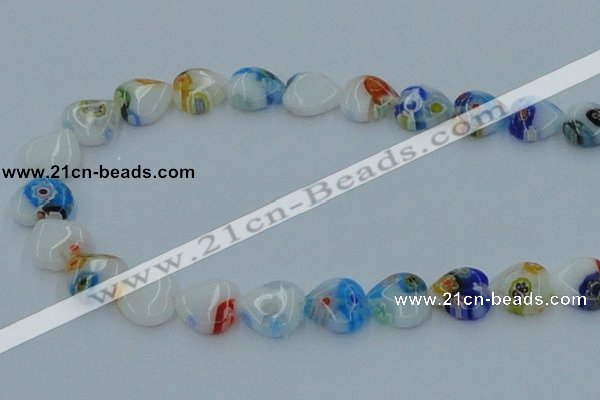 CLG525 16 inches 12*12mm heart lampwork glass beads wholesale