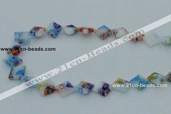 CLG529 16 inches 10*10mm diamond lampwork glass beads wholesale