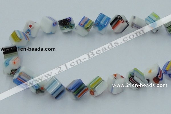 CLG530 16 inches 10*10mm cube lampwork glass beads wholesale