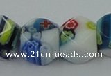 CLG534 16 inches 10*10mm faceted cube lampwork glass beads