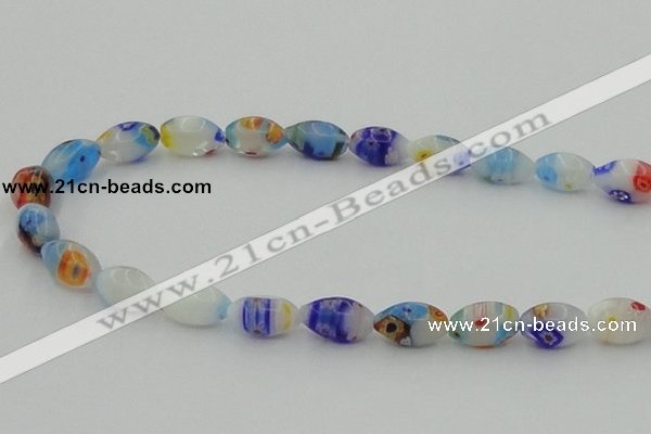 CLG537 16 inches 8*12mm rice lampwork glass beads wholesale