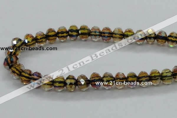 CLG54 13 inches 9*12mm faceted rondelle handmade lampwork beads