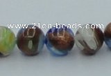 CLG540 16 inches 8mm round goldstone & lampwork glass beads