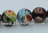 CLG541 16 inches 10mm round goldstone & lampwork glass beads