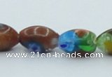 CLG545 16 inches 8*13mm rice goldstone & lampwork glass beads