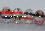 CLG55 13 inches 9*12mm faceted rondelle handmade lampwork beads