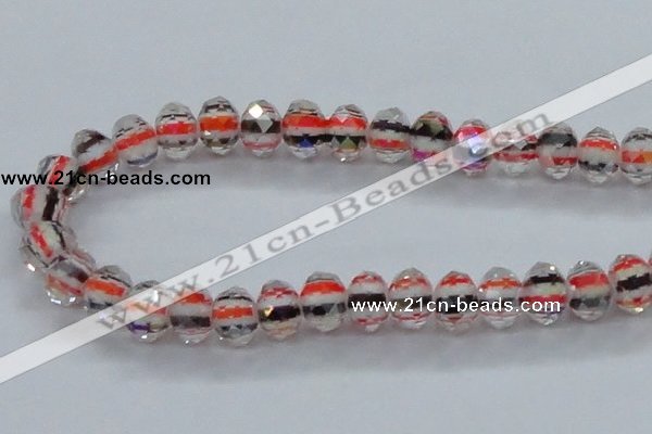 CLG55 13 inches 9*12mm faceted rondelle handmade lampwork beads