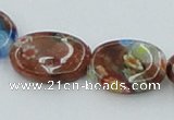 CLG553 16 inches 10*14mm oval goldstone & lampwork glass beads