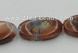 CLG554 16 inches 12*18mm oval goldstone & lampwork glass beads