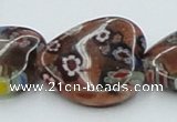 CLG559 16 inches 20*20mm heart goldstone & lampwork glass beads