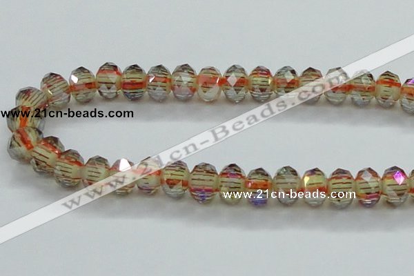 CLG56 13 inches 9*12mm faceted rondelle handmade lampwork beads