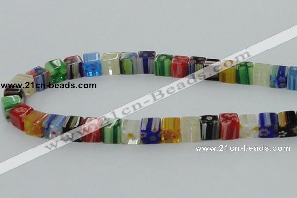 CLG567 16 inches 8*8mm cube lampwork glass beads wholesale