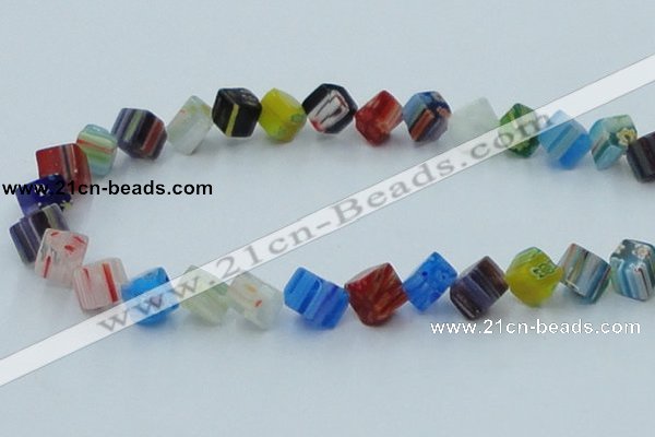 CLG569 16 inches 8*8mm cube lampwork glass beads wholesale