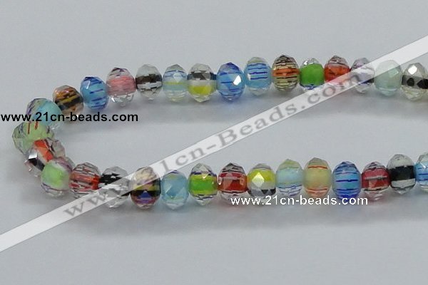 CLG57 13 inches 9*12mm faceted rondelle handmade lampwork beads