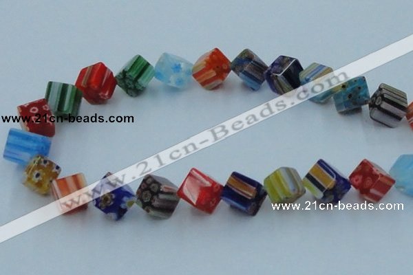 CLG570 16 inches 10*10mm cube lampwork glass beads wholesale