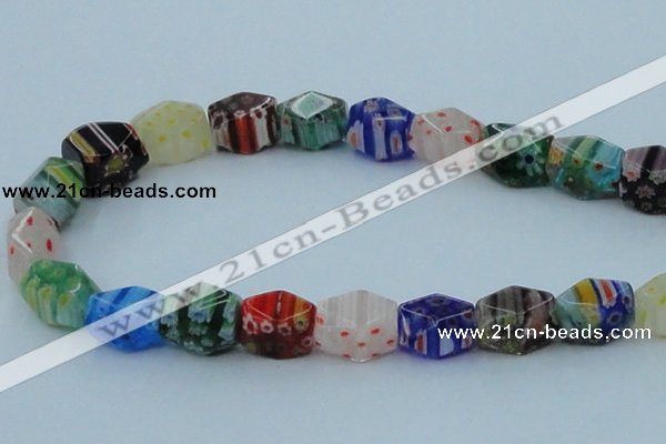 CLG578 16 inches 10*15mm faceted cuboid lampwork glass beads