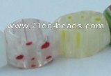 CLG579 16 inches 12*15mm faceted cuboid lampwork glass beads