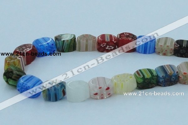 CLG579 16 inches 12*15mm faceted cuboid lampwork glass beads