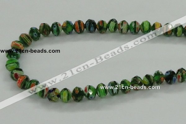 CLG58 15 inches 8*10mm faceted rondelle handmade lampwork beads